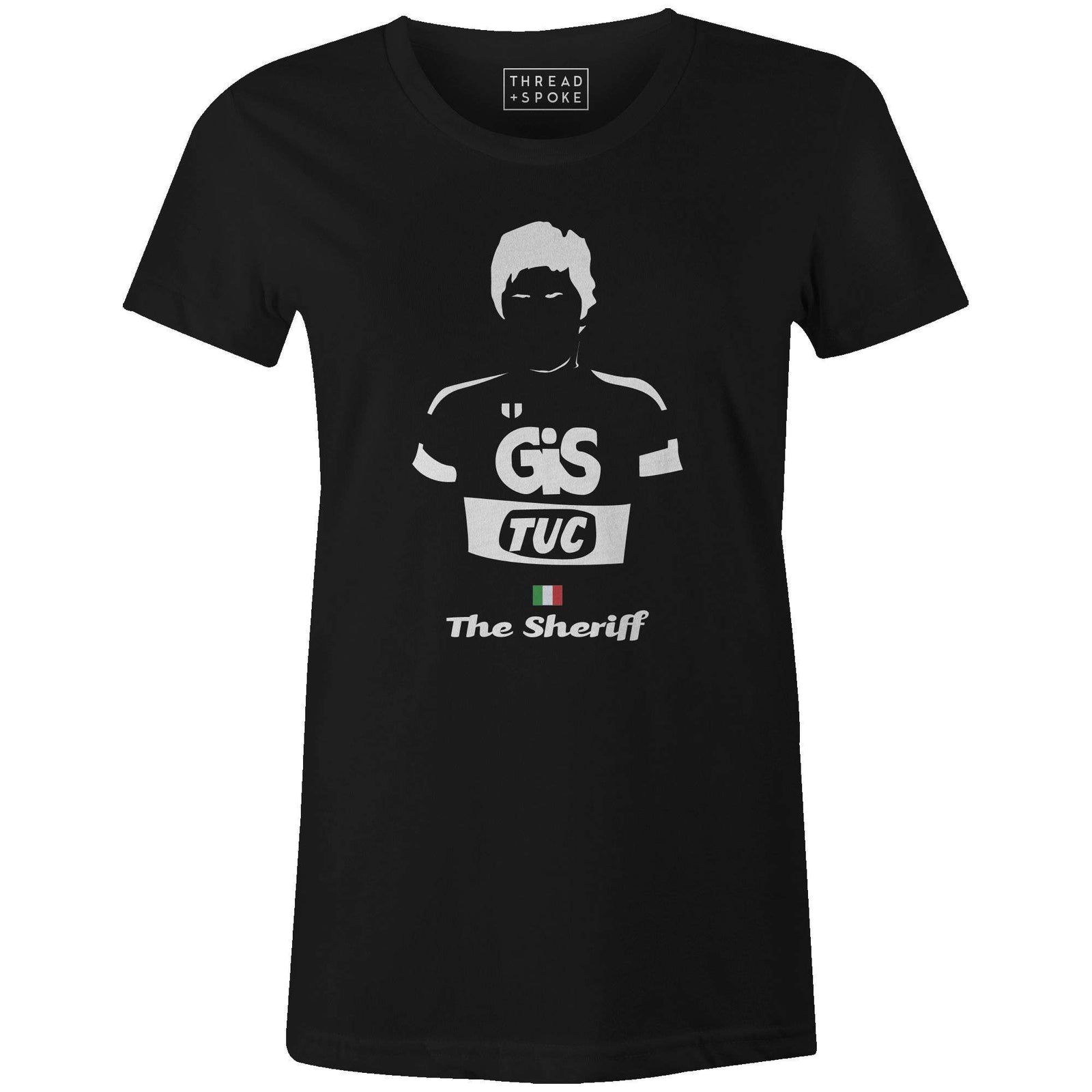 The Sheriff Women'sBICI - THREAD+SPOKE | MTB APPAREL | ROAD BIKING T-SHIRTS | BICYCLE T SHIRTS |