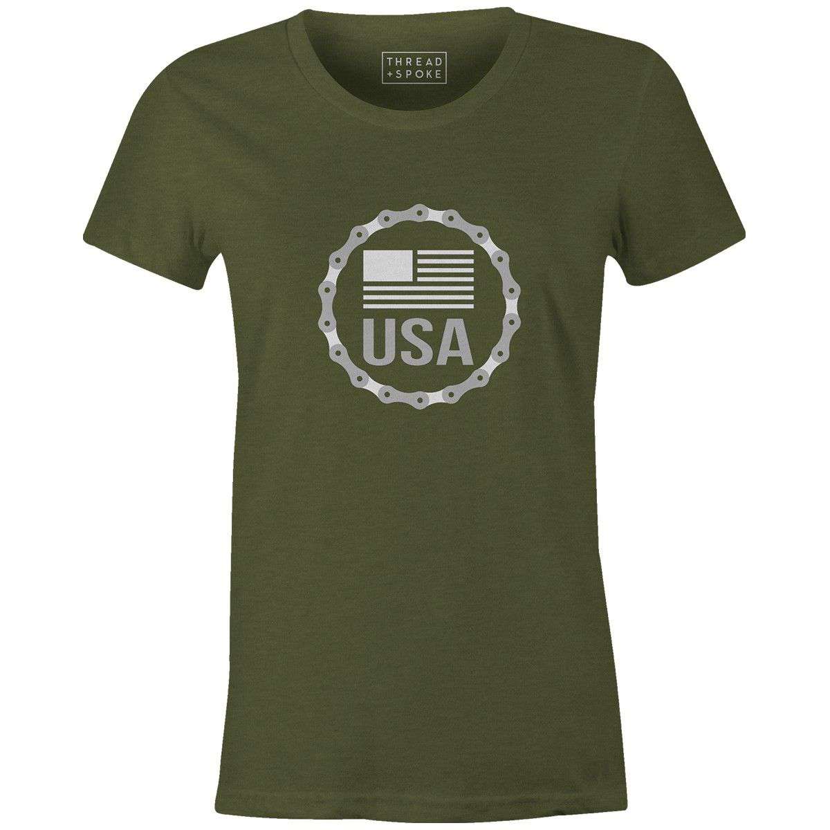 USA Badge Women'sKimball Henneman - THREAD+SPOKE | MTB APPAREL | ROAD BIKING T-SHIRTS | BICYCLE T SHIRTS |
